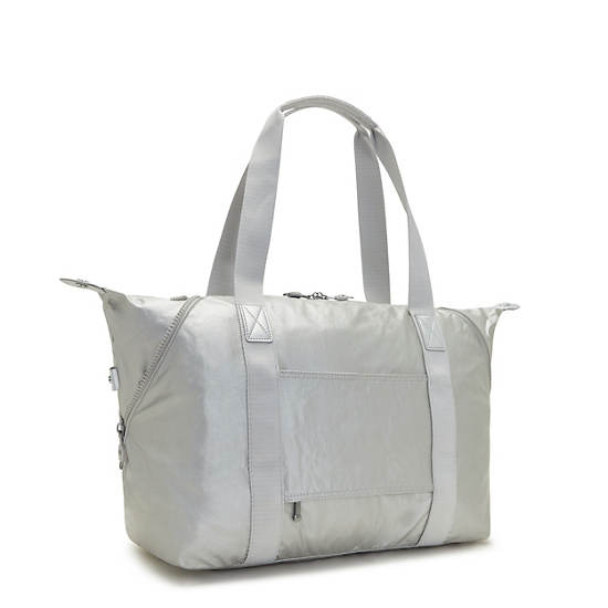 Kipling Art Medium Metallic Tote Tassen Zilver | België 1759UZ